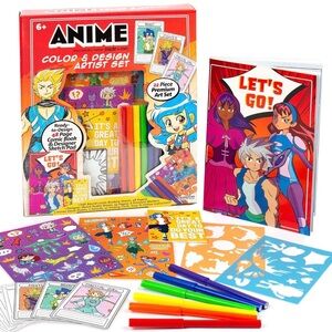 Anime Color & Design Artist Set for Kids — 22 Piece Creative Art Kit For Kids 6+